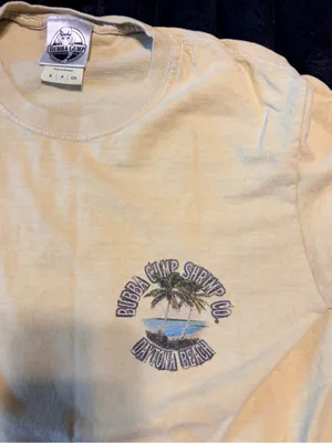 Vintage Women’s Light Yellow Pocket Tee with Surf Graphic thumbnail 2