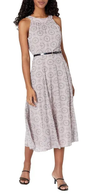 NWT Tommy Hilfiger Medallion Fit and Flare MIDI Dress Ballerina Pink / Multi 10 thumbnail 1