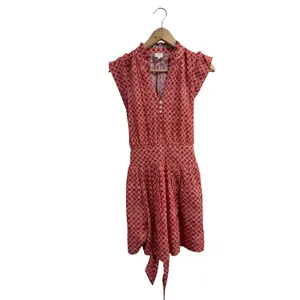 Marea by Liz Joy Liz Dress XS Coral Pink Geometric Cotton Smocked Mini Dress thumbnail 2
