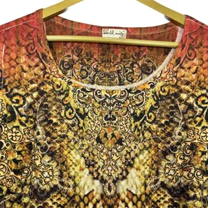 Vintage Y2K Bling Top XL Grunge Punk Goblin Paisley Tattoo Multicolor thumbnail 2