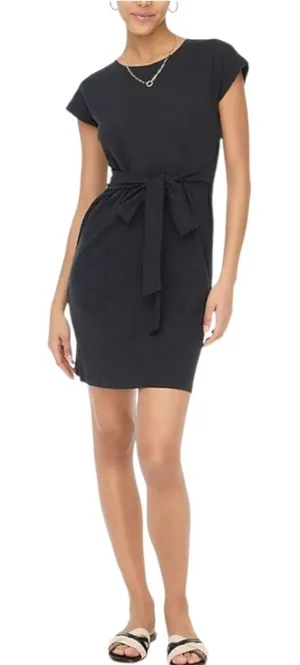 J. Crew Factory Knit tie-waist mini‎ dress Black Size Medium thumbnail 1