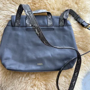 Fossil Gray Leather Shoulder Bag thumbnail 3