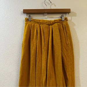 Free People Beach Culver City Pleated Slouchy Pants Size XS Yellow‎ Boho Casual thumbnail 4
