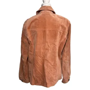 Chico's Women's Suede Leather‎ Jacket Zip Front Size Small Fitted Western Peachy thumbnail 3