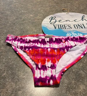 Mudd Pink Purple and Orange Tie-Dye Bikini Bottom thumbnail 1