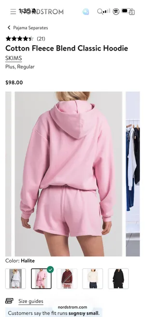 Skims Cotton Fleece Blend Classic Hoodie thumbnail 3