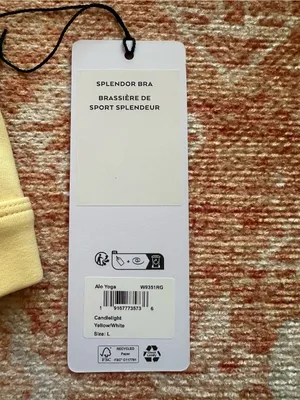 NWT alo yoga splendor bra candlelight yellow white size large sold out limited thumbnail 4