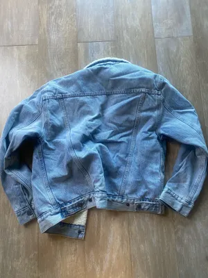 Levi’s Waterless Ex Boyfriend Trucker Denim Jacket Sherpa S NEW thumbnail 6