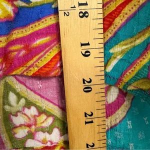 Haute Hippie Pink Blue Tropical Floral Print Blouse Womens XL Beachy Vacation thumbnail 6