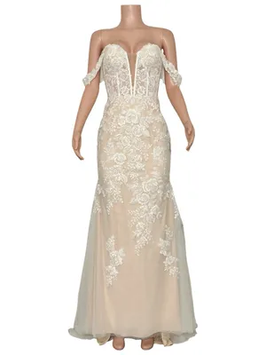LULUS Luxe Endless Dedication Embroidered Off-the-Shoulder Dress, White, 6 (US) thumbnail 4