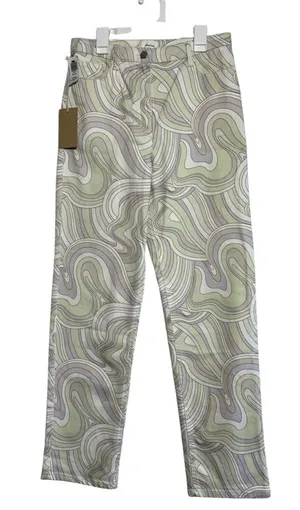 Wilfred Free Aritzia Melina Pant High Rise Straight Leg Swirl Print Twill Sz 6 thumbnail 1