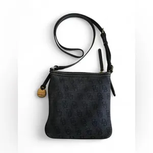 DOONEY & BOURKE Dark Grey Canvas Leather Trims Small Crossbody Bag thumbnail 2