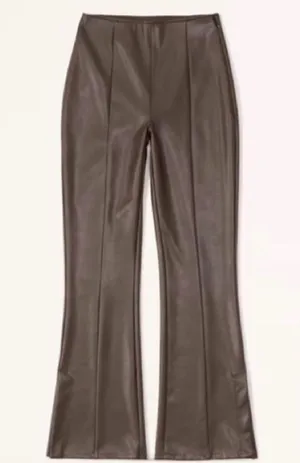 ✨Abercrombie Vegan Leather Split‎ Hem Flare Pants Brown Small✨ thumbnail 1
