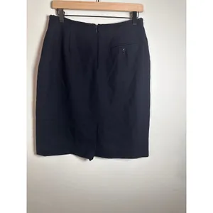 Lauren Ralph Lauren Navy Blue Worsted Wool Pencil Skirt Vintage Made‎ in USA 12 thumbnail 2