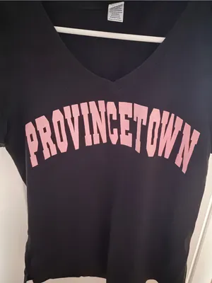 Kavio Provincetown MA Massachusetts Black Pink Shirt Size M thumbnail 2