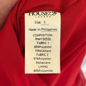 House of CB Red Gathered Organza Mesh Sirene Midi Dress Size Small thumbnail 5