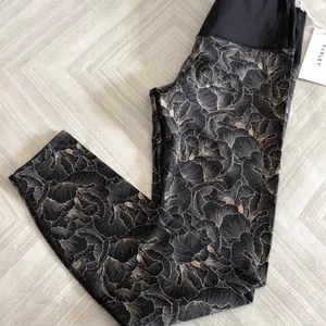 Varley Estrella Black with Floral Print Leggings Size M thumbnail 1