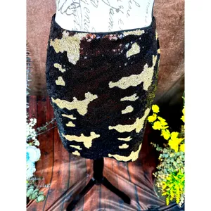 Three Eighty Two Sequined Camouflage Mini Skirt Brown Multi size S thumbnail 9