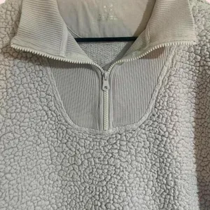 Women’s Aerie Sherpa Quarter Zip Pullover Lilac Size XS thumbnail 2