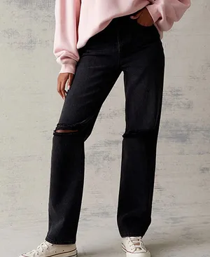 PacSun Black Distressed Dad Jeans thumbnail 1