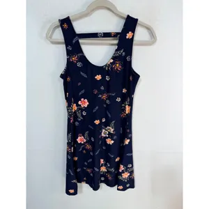 Mudd Dress Floral Sleeveless Midi Women's S Navy Blue Boho Summer Y2K thumbnail 6