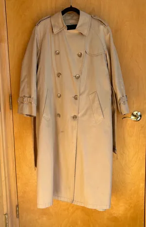 London Fog Classic Beige Double Breasted‎ Trench Coat Belted Size 14 1/2 thumbnail 1