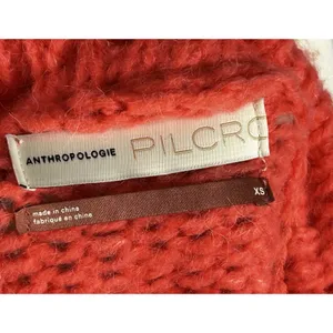 Anthropologie Pilcro Zamora Cowl Neck Alpaca Wool Sweater Coral XS Oversized thumbnail 6