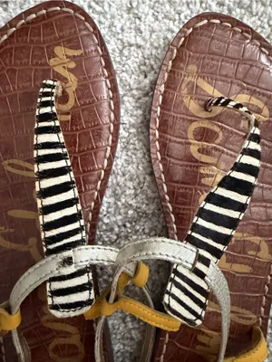 Sam Edelman Gigi Thong Sandals "Beechwood Zebra Multi" Size 7 thumbnail 2