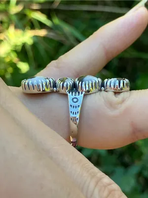White Buffalo Sterling Silver Ring Size 6 Black thumbnail 2