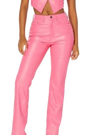 AFRM Heston Faux Leather Straight Leg Pants thumbnail 1