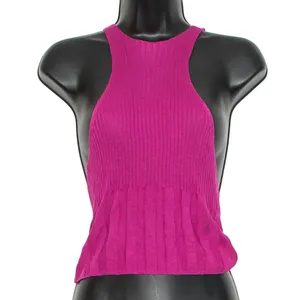 NWT Free People Crop Tank Top Ribbed Racerback Y2K Coquette Festival Pink Small thumbnail 1