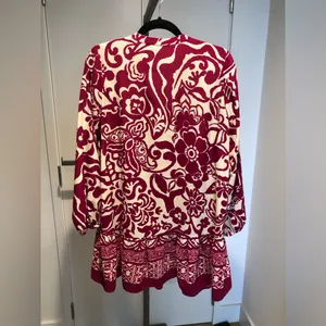 Zara Magenta Pink and Cream Printed Oversized Mini Dress Size M thumbnail 6