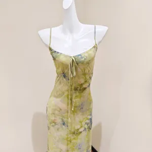 Watercolor Floral Print Spaghetti Strap Maxi Dress thumbnail 2