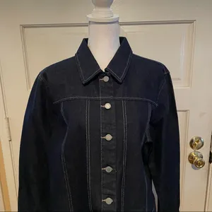 New York & Company Jean Jacket Blue Size XL thumbnail 2