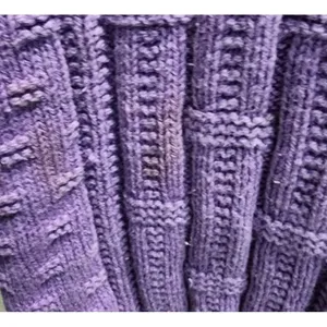 Vintage Purple Knit Sweater‎ Textured Geometric Pattern Crewneck Pullover thumbnail 3