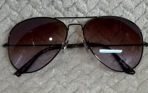 Rivanchy Aviator Sunglasses Brown Gradient Lens Metal Frame‎ Retro Vibe thumbnail 1