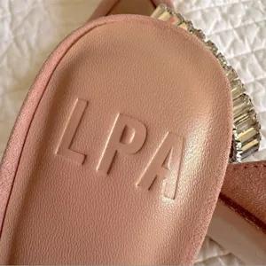 LPA x REVOLVE Lex Crystal Strap Slide Heels in Blush Pink Suede Sz. 9 thumbnail 9