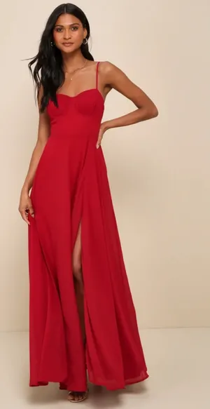 Lulus Maxi Dress Red thumbnail 1
