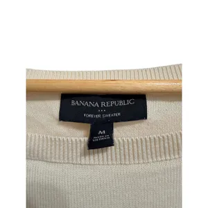 Banana Republic forever sweater Nautical Striped Knit Crew Neck Beige Black M thumbnail 5