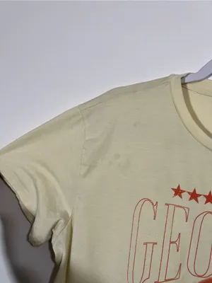Georgia Peached Crop Top Tee Shirt in Butter Yellow Size XL thumbnail 4