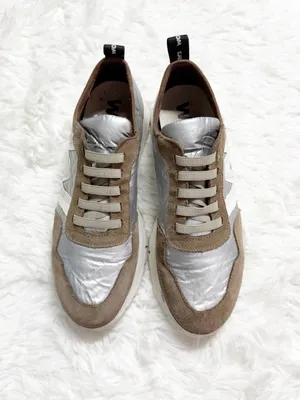 Wonders Women’s Sneakers EU 39 US 8.5 Silver Taupe Suede Platform thumbnail 5