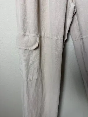 Bershka European Linen Blend Cargo Wide Leg Pants Trousers Size Small thumbnail 2