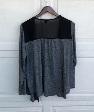 Torrid Women’s Cardigan Gray Black Open Front Sheer Plus 2X thumbnail 3