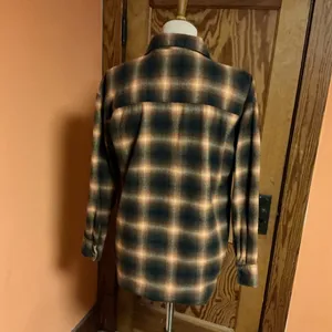 Gilded Intent Plaid Flannel Shirt XS Brown Black Button Down Buckle thumbnail 12