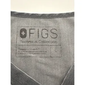 FIGS‎ Caspian V-Neck Scrub Top Large Heathered Charcoal Gray Single Pocket thumbnail 6