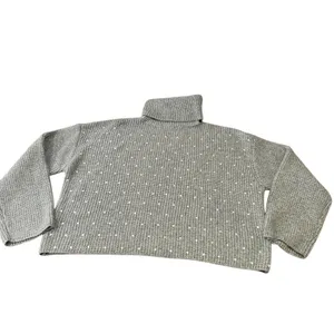 NWT Steve Madden Rhinestoned Astro Sweater Oversized Turtle Neck‎ Knit Sweater thumbnail 2