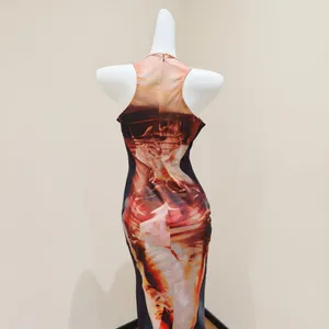 Sleeveless Crew Neck Midi Bodycon Dress thumbnail 4
