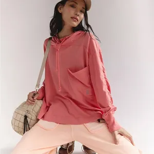 NWT FREE PEOPLE FP Movement Women's Hot Shot Hooded Layer Hibiscus 🌺 thumbnail 1