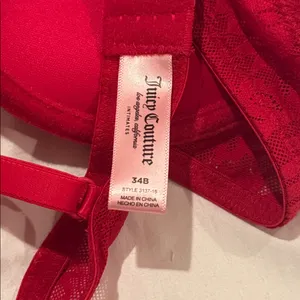 Juicy Couture Bold Red Bra size 34 B thumbnail 4