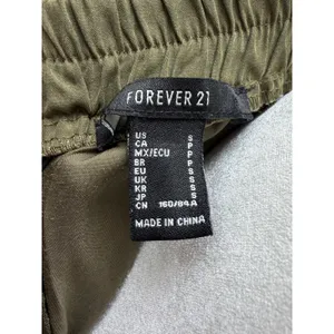 Forever 21 Olive Green Military Bandeau Midi Zip up women's dress, Size S thumbnail 2